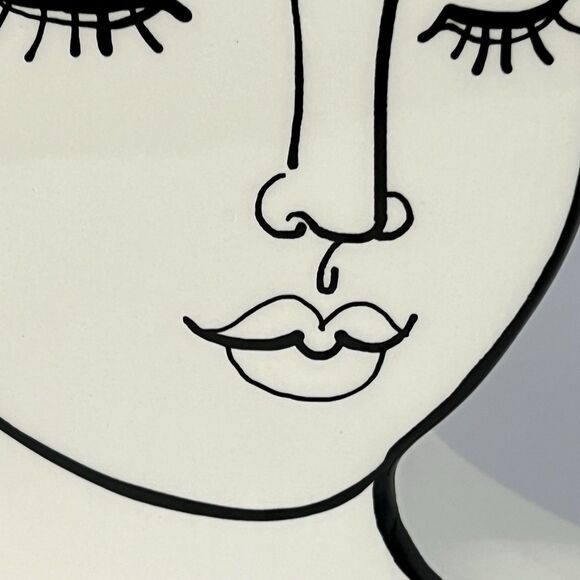 Elegant Head Ceramic Vase Planter Bridgerton Victorian Bust Black and White - Picture 11 of 17